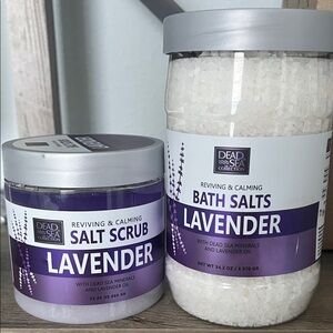 Dead Sea Collection Lavender and White Bath Set. MAKE OFFER
